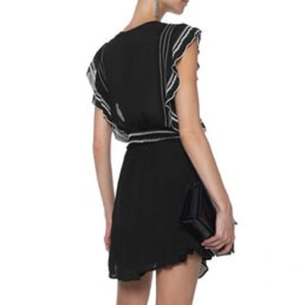 Ottie Ruffle-trimmed Embroidered Georgette Mini Dress